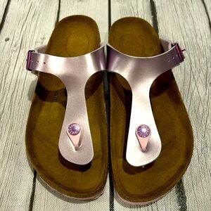 Birkenstock Gizeh sandal size 38 lavender narrow fit electric metallic lilac